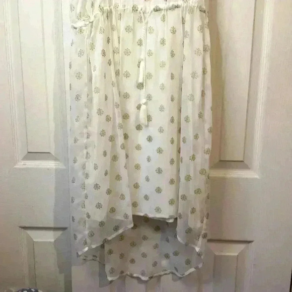 DR2 Collared Long Sleeve Floral  Tiered maxi Shirt Dress Red Wine Sz Medium - Picture 8 of 10